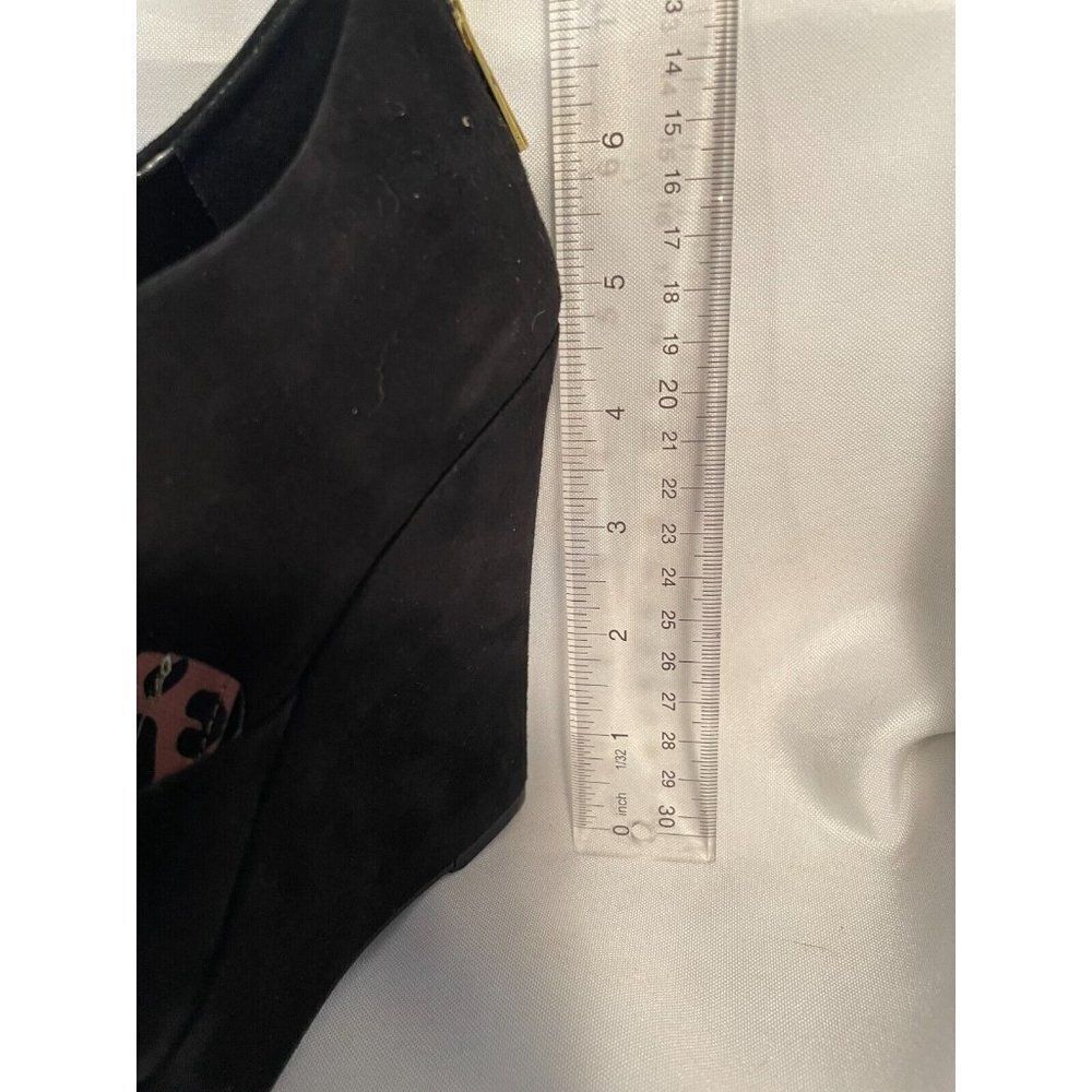 Jessica Simpson Meek Black Wedge Suede Shoes 7.5 - Picture 2 of 8